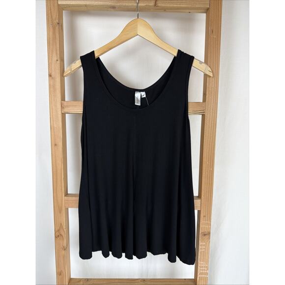 Kleen Tops - NWT Kleen Black Round Neck Swing Tank Top #0839 Size SMALL